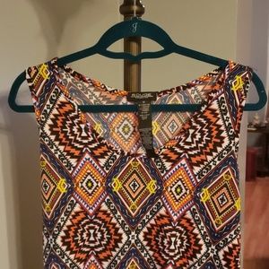 Tribal Maxi Dress With Split On Side